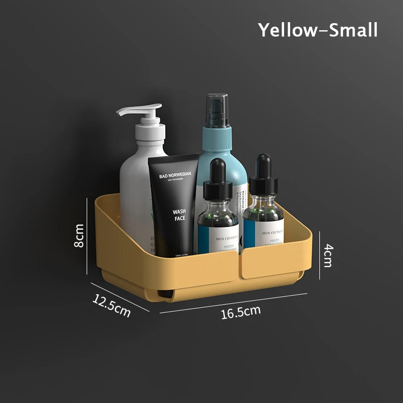 Self Adhesive Bathroom Shelves Wall Mounted Storage Rack Box Toilet Washstand Punch Free Shampoo Holder Bathroom Accessories
