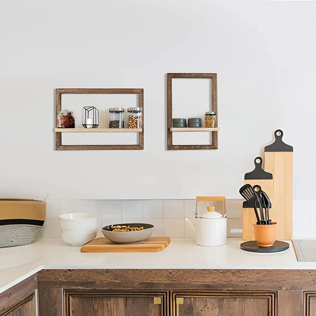 Wood Floating Wall Shelves Hanging Shelf for Wall Storage Rustic Farmhouse Decor for Bedroom Bathroom Living Room Kitchen