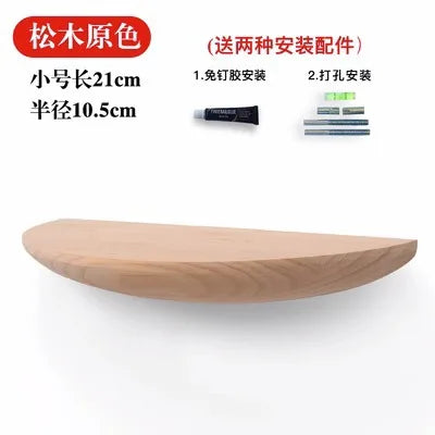 Solid Wood Storage Rack Punch-Free Partition Wall-Mounted Bedroom Living Room Background Wall Projector Rack