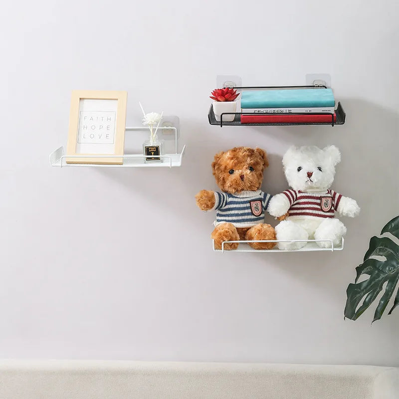 3363 Router Shelf TV Set-Top Box Wall Mounted Hanging Metal Storage Shelf Non-Perforated Wireless Wifi Shelf