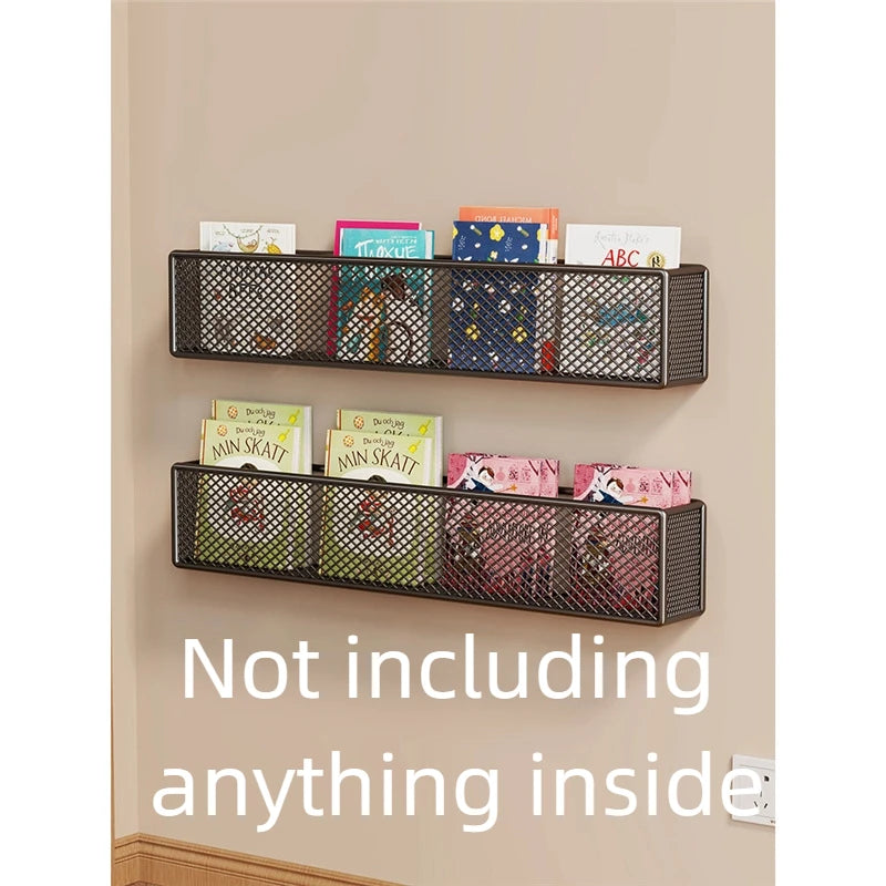 1pc or 2pcs Wall Mounted Storage Rack for Children's Picture Books Behind the Narrow Iron Art Bookcase Door Modern Minimalism