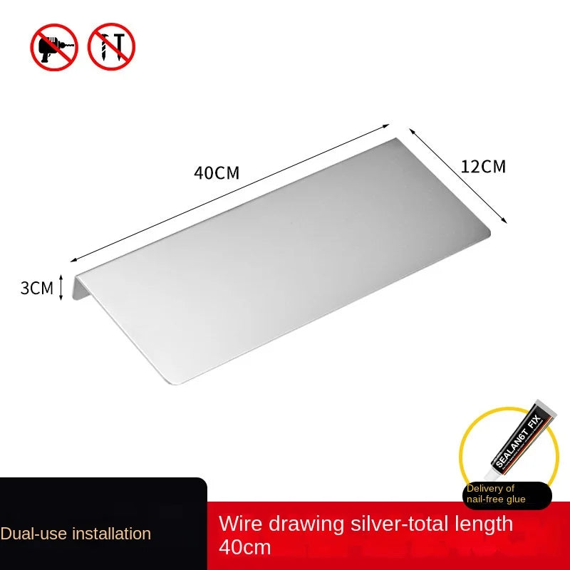 Perforation-free stainless steel wire light luxury bathroom shelf Wall-mounted bathroom toilet cell phone shelf