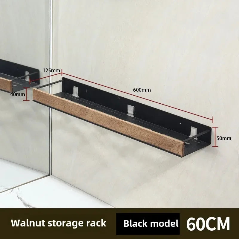 Black Bathroom Corner Shelves Kitchen Wall Shelf Shower Bath Shampoo Storage Rack Bathroom Accessories 40-60cm
