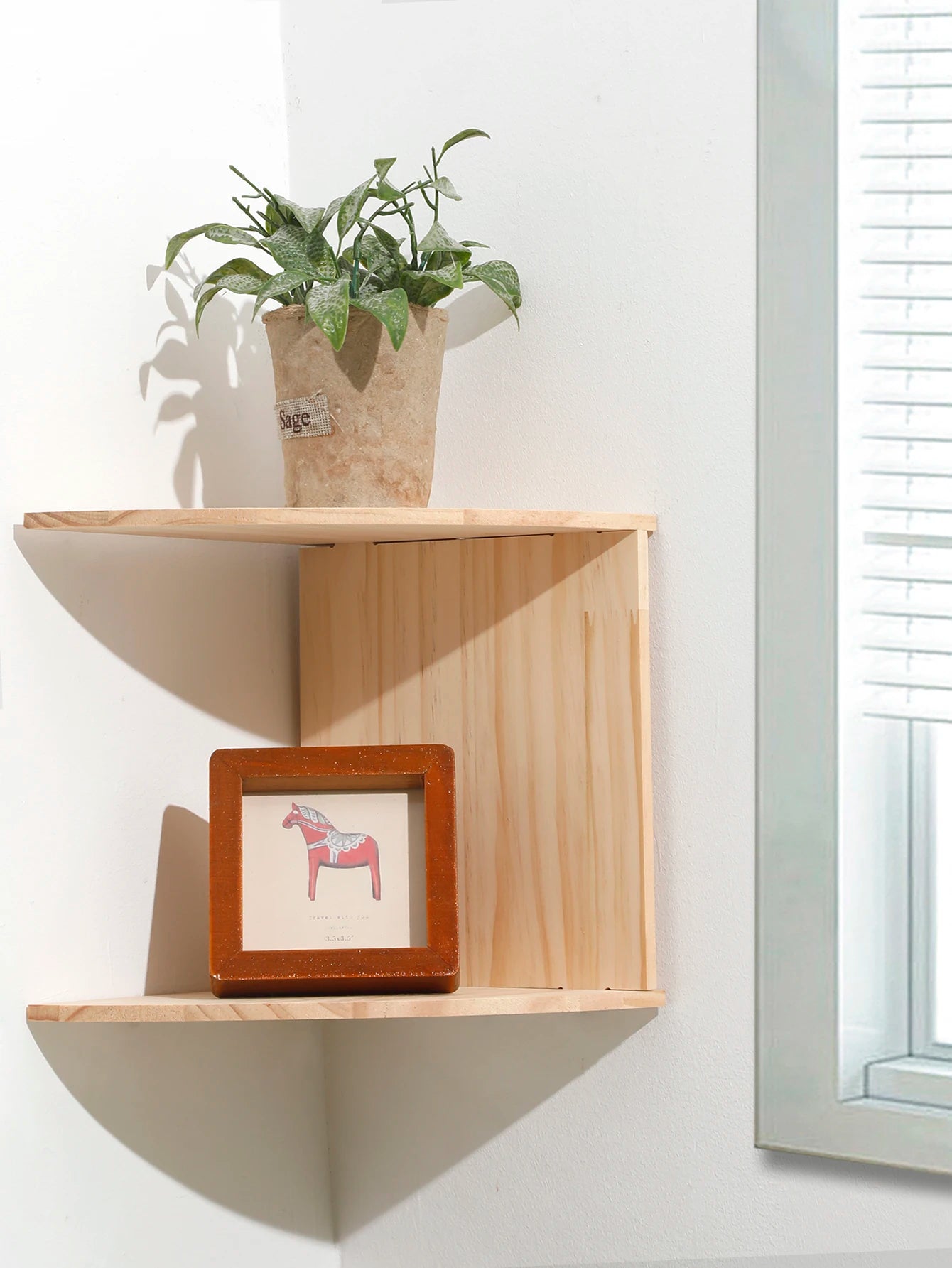 2/4/5 Layers PVC Wooden Corner Shelf Burlywood Storage Shelf Boho Home Decoration Floating Wall Organizer Room Decors Aesthetic