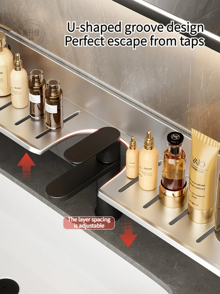bathroom shelf aluminum bathroom rack toilet storage rack toilet kitchen shelf hang on the wall punch-free rack