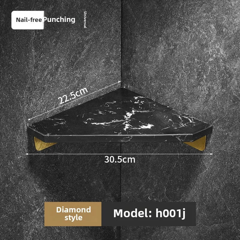 Bathroom marble storage rack wall mounted luxury bathroom corner rack shower room shower triangle basket storage rack