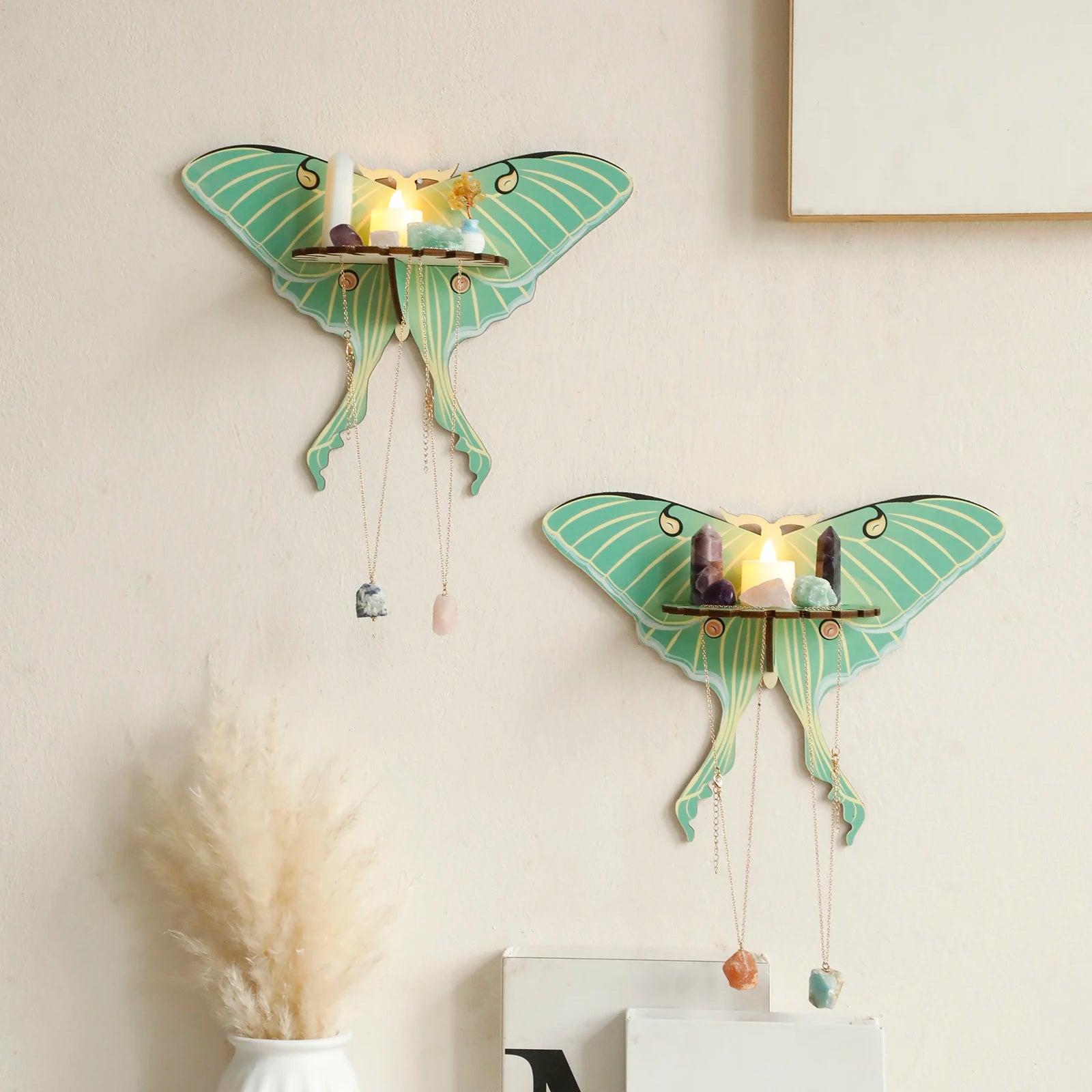 Butterfly Wall Shelf Wooden Floating Shelves Boho Home Decoration Display Stand Room Decors Aesthetic Spring Home Decor Gifts