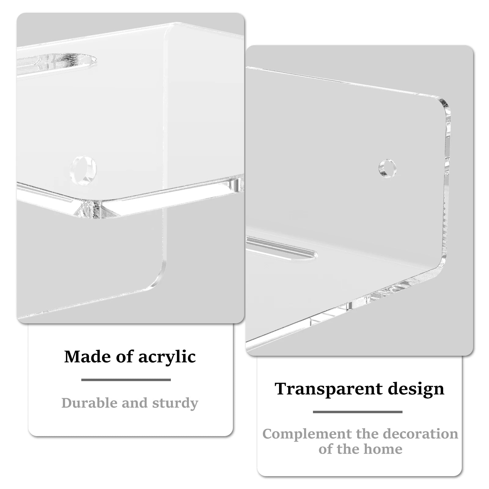 6/12Pcs Acrylic Wall Shelves Floating Shelves Clear Small Shelf Product Display Stand Wall Decoration Storage Rack