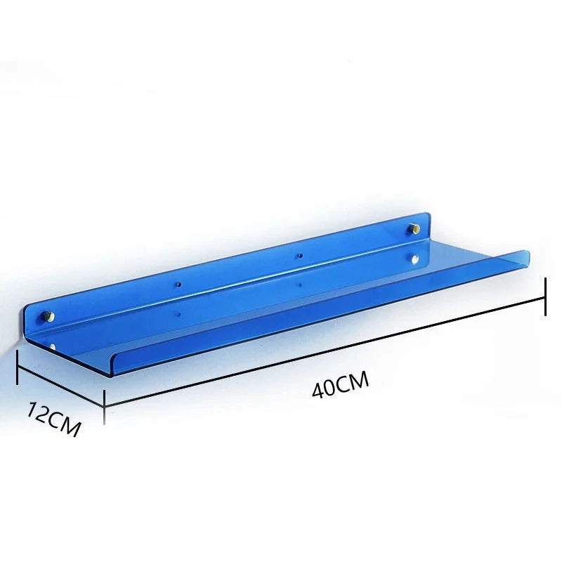 Color Acrylic Wall Mounted Storage Rack Modern Bathroom Living Room Shelves Free Punching Wall Shelf Home Decorative Shelves