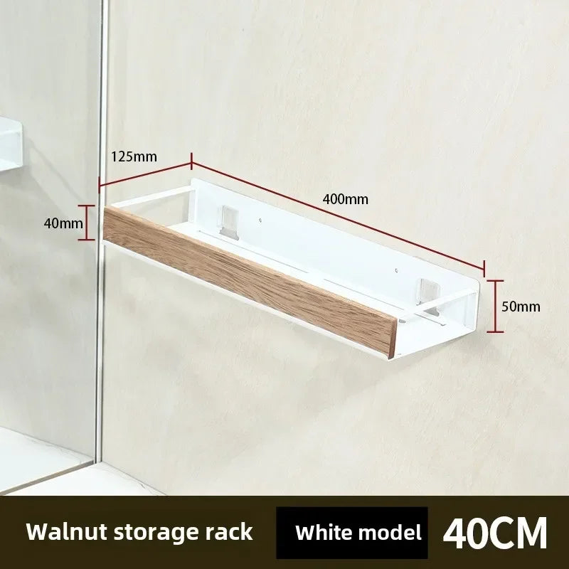 Black Bathroom Corner Shelves Kitchen Wall Shelf Shower Bath Shampoo Storage Rack Bathroom Accessories 40-60cm