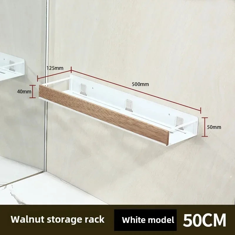Black Bathroom Corner Shelves Kitchen Wall Shelf Shower Bath Shampoo Storage Rack Bathroom Accessories 40-60cm