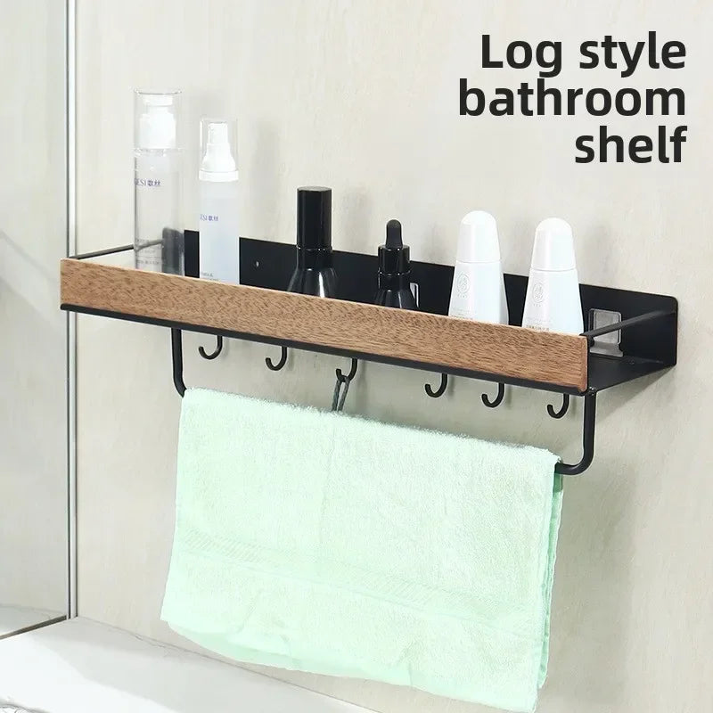 Black Bathroom Corner Shelves Kitchen Wall Shelf Shower Bath Shampoo Storage Rack Bathroom Accessories 40-60cm