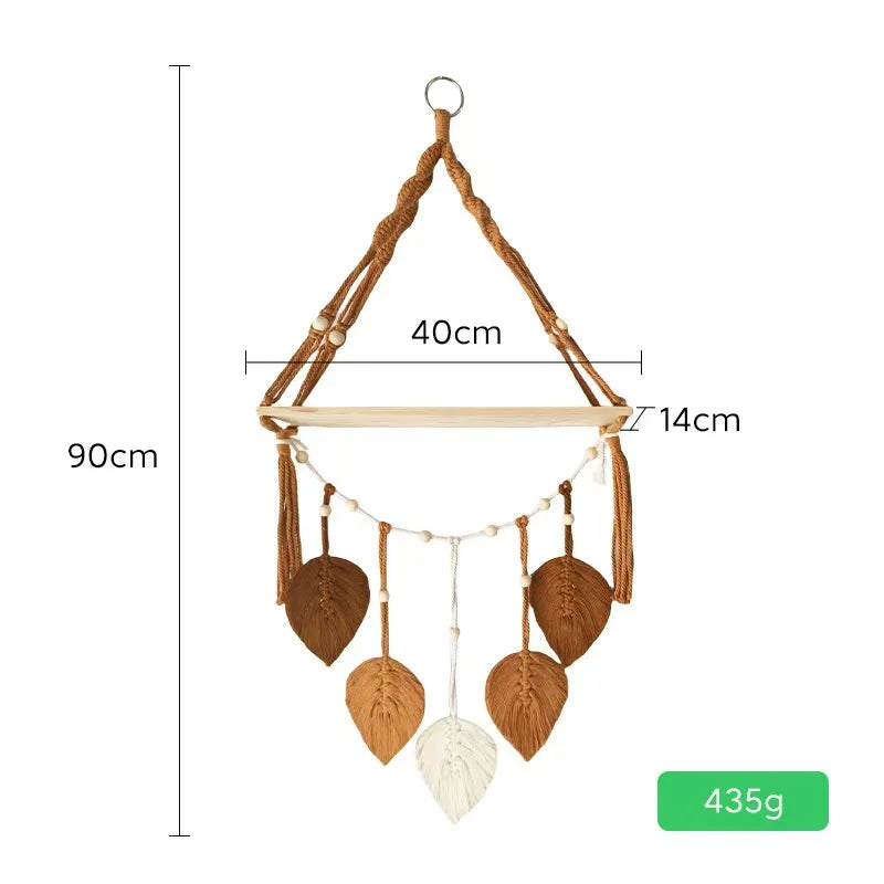 Scandinavian hand-woven tapestry blind box figure storage rack wall decoration flower pot ornaments item storage