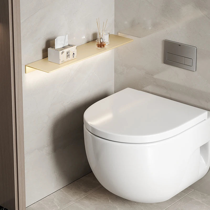 Cream white 304 stainless steel bathroom shelf wall storage rack