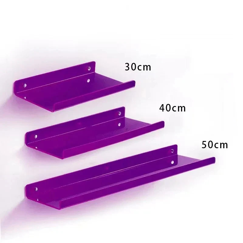 Color Acrylic Wall Mounted Storage Rack Modern Bathroom Living Room Shelves Free Punching Wall Shelf Home Decorative Shelves