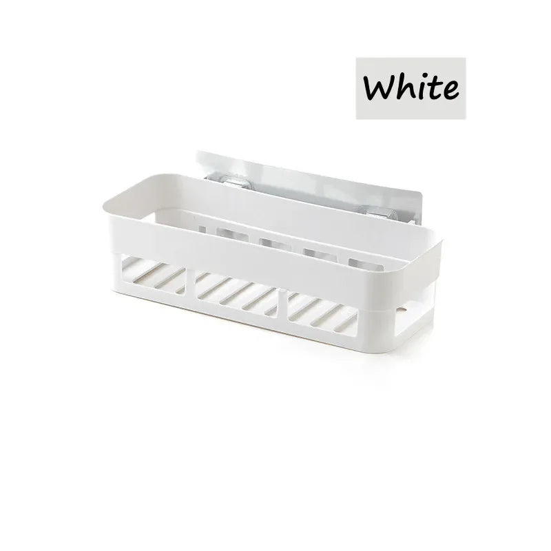3M Self Adhesive Storage Rack Kitchen Bathroom Wall Storage Shelf Hanging Rack Corner Basket Holder Organizer Home Decoration