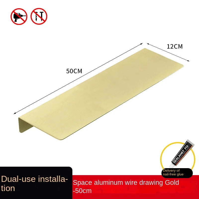 Perforation-free stainless steel wire light luxury bathroom shelf Wall-mounted bathroom toilet cell phone shelf