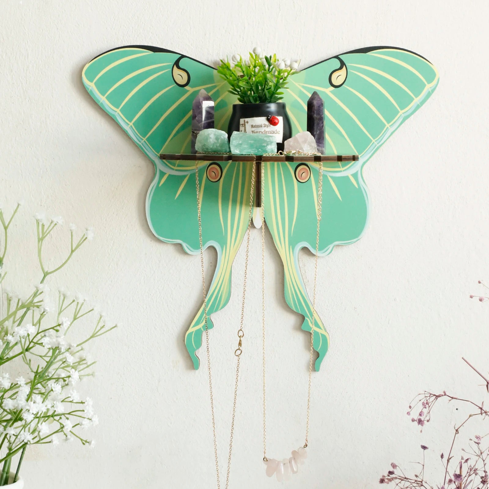 Butterfly Wall Shelf Wooden Floating Shelves Boho Home Decoration Display Stand Room Decors Aesthetic Spring Home Decor Gifts