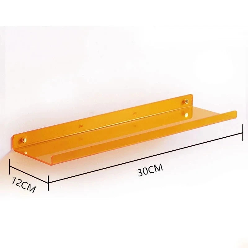 Color Acrylic Wall Mounted Storage Rack Modern Bathroom Living Room Shelves Free Punching Wall Shelf Home Decorative Shelves