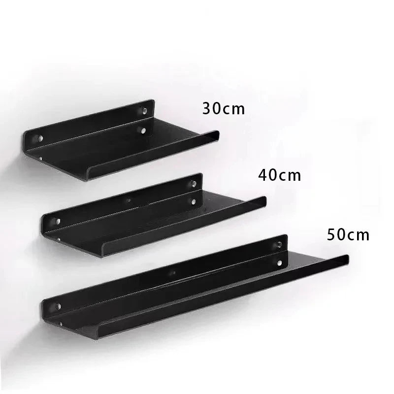 Color Acrylic Wall Mounted Storage Rack Modern Bathroom Living Room Shelves Free Punching Wall Shelf Home Decorative Shelves