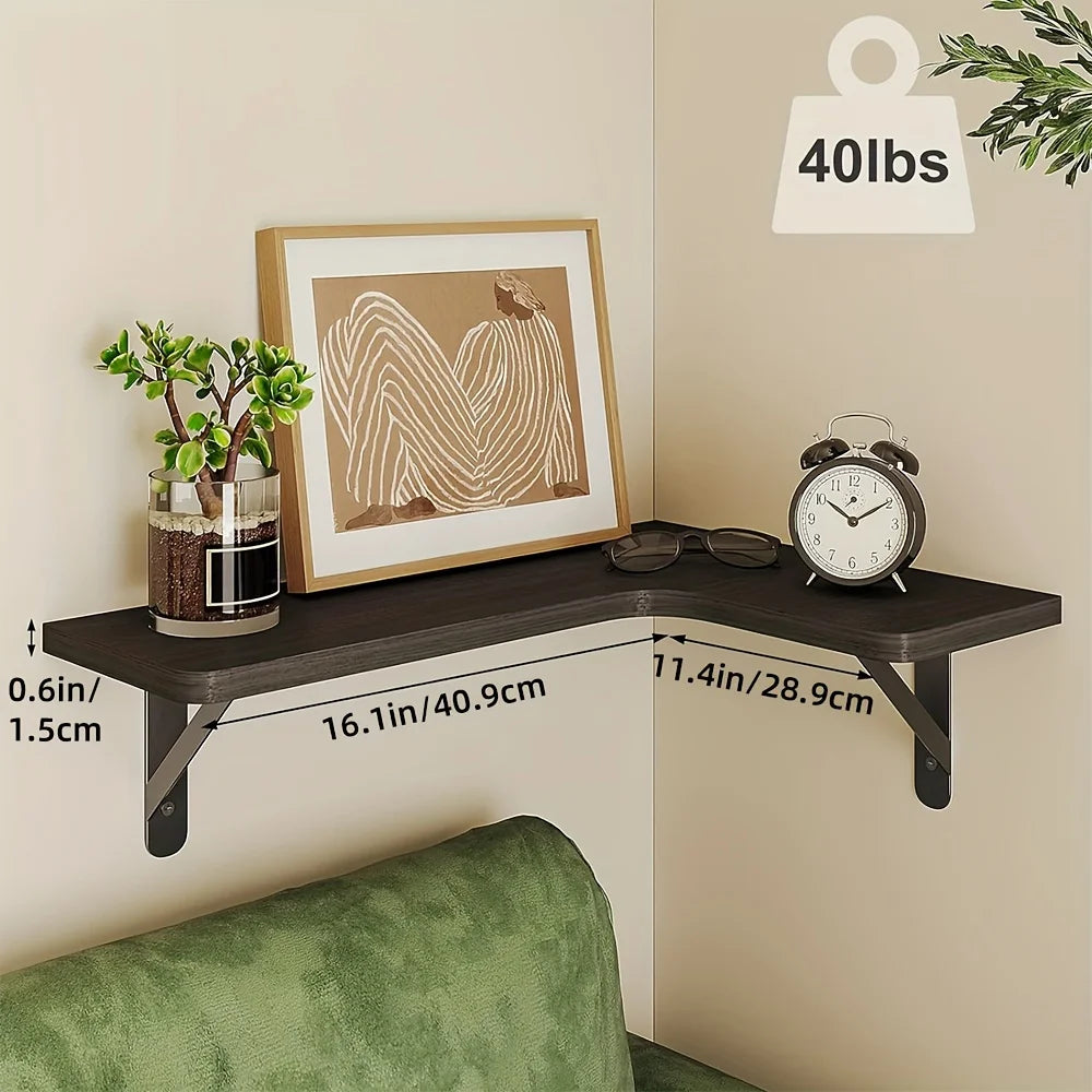 5 corner shelves, corner floating storage shelves, various colors, wall-mounted corner bookshelves