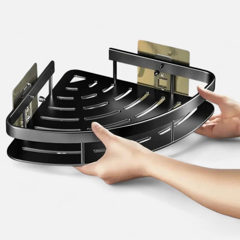 etagere murale angle metal salle de bain 