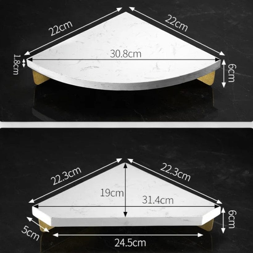 Étagère murale angle salle de bain 