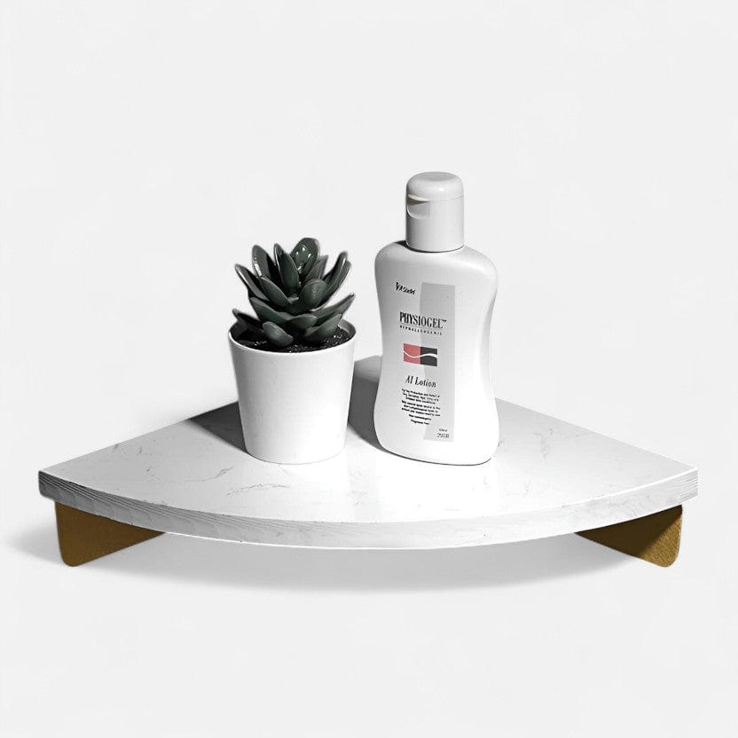 Étagère murale angle salle de bain  Courbe Marbrée