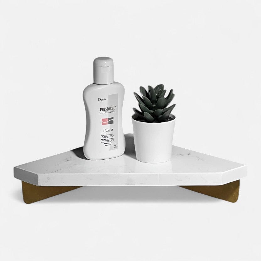 Étagère murale angle salle de bain  Ligne Marbrée