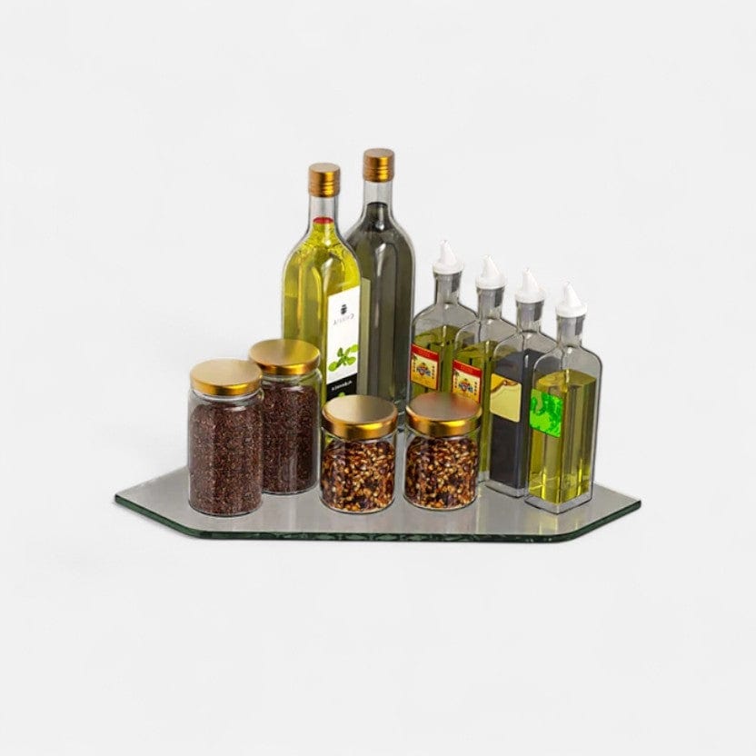 etagere murale angle verre 