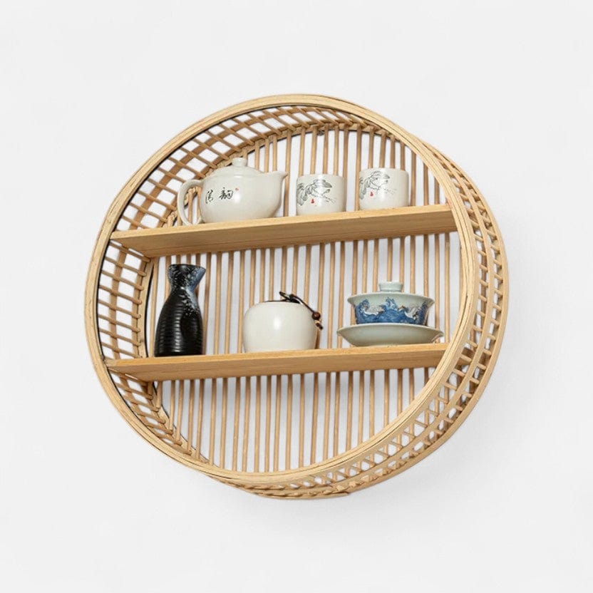 etagere murale bambou rond