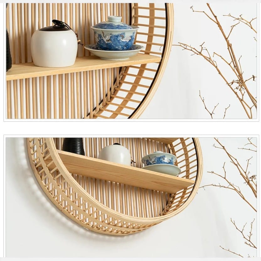 etagere murale bambou rond
