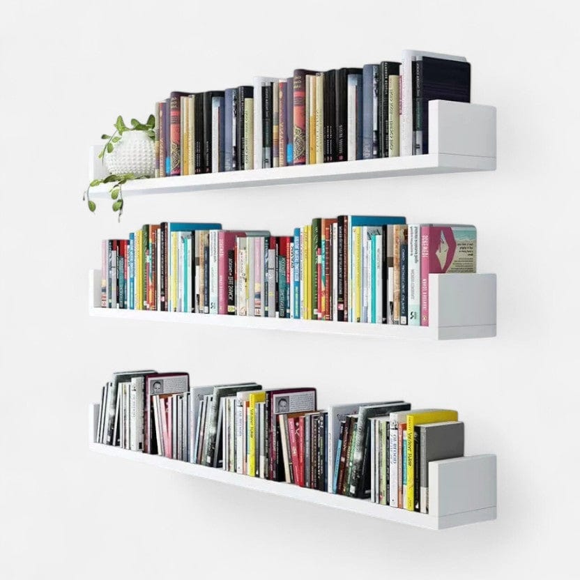 Etagere murale blanc bois