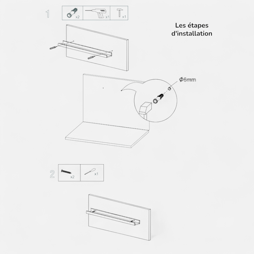 Etagere murale bois planche