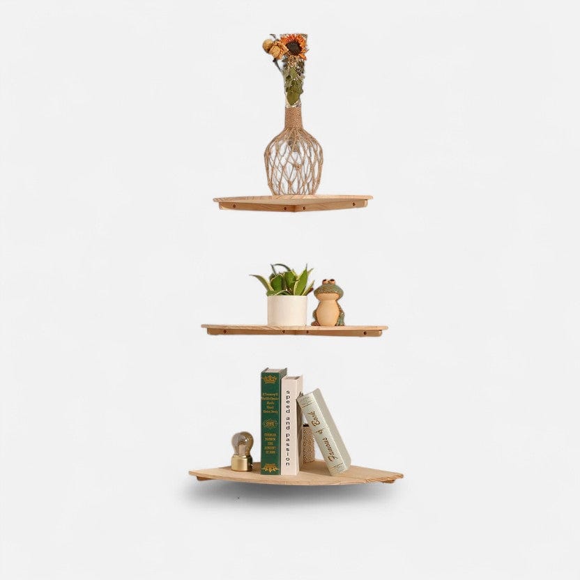 etagere murale bois rond Le trio