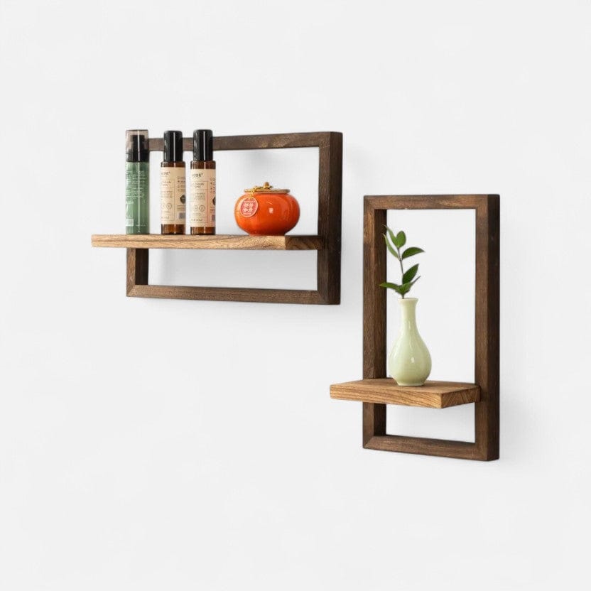 etagere murale cadre Duo marron