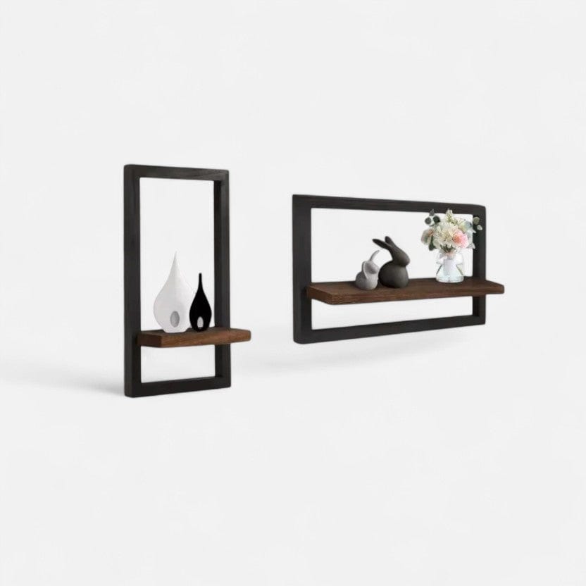 etagere murale cadre Duo noir