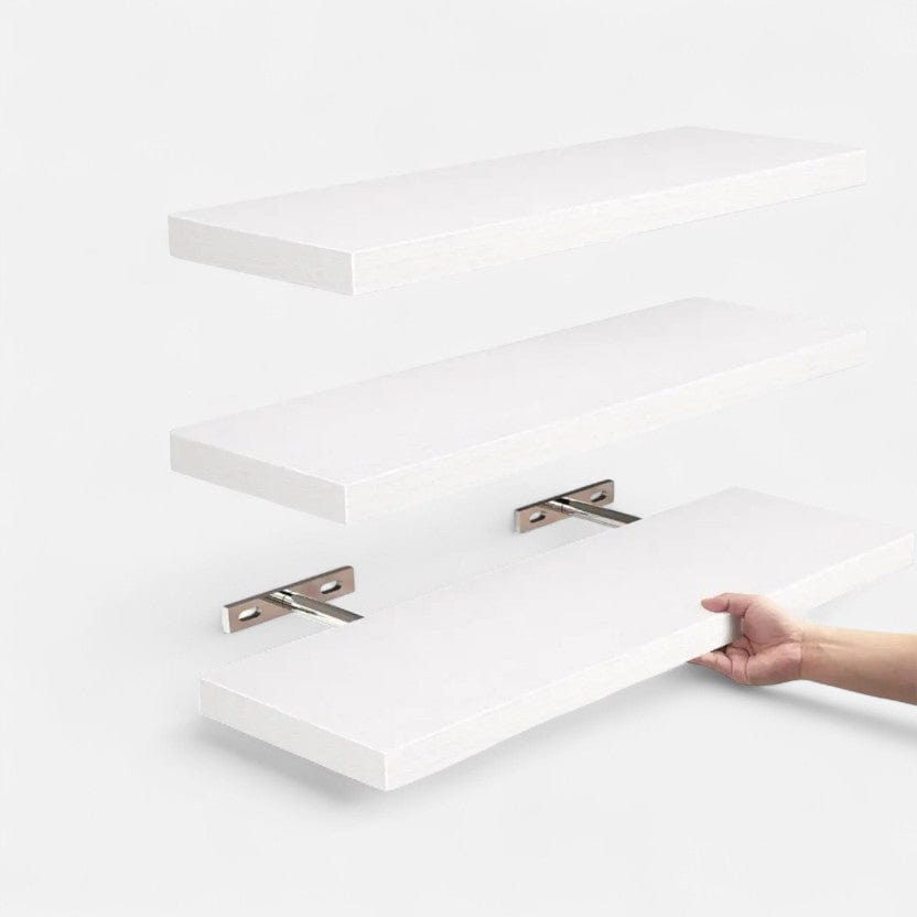 Etagere murale cuisine blanc 3 étagères