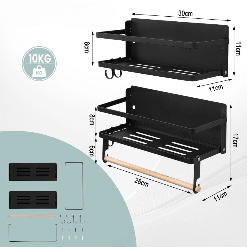 etagere murale cuisine metal Noir