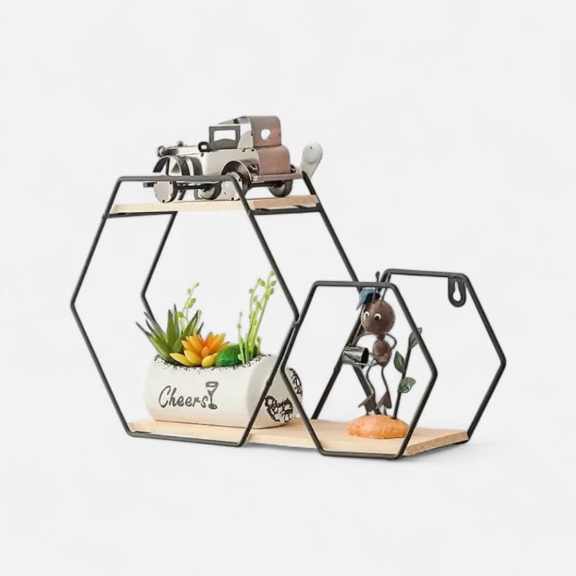 etagere murale dore metal Noir