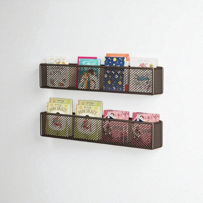 Etagere murale fer noir  2 étagères