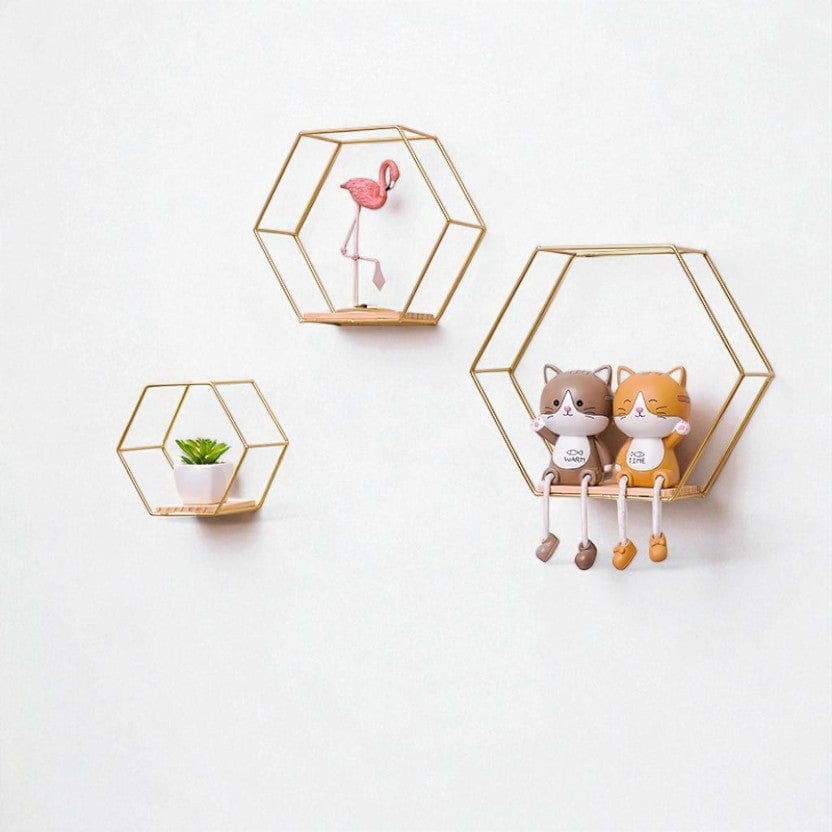 Etagere murale metal dore 