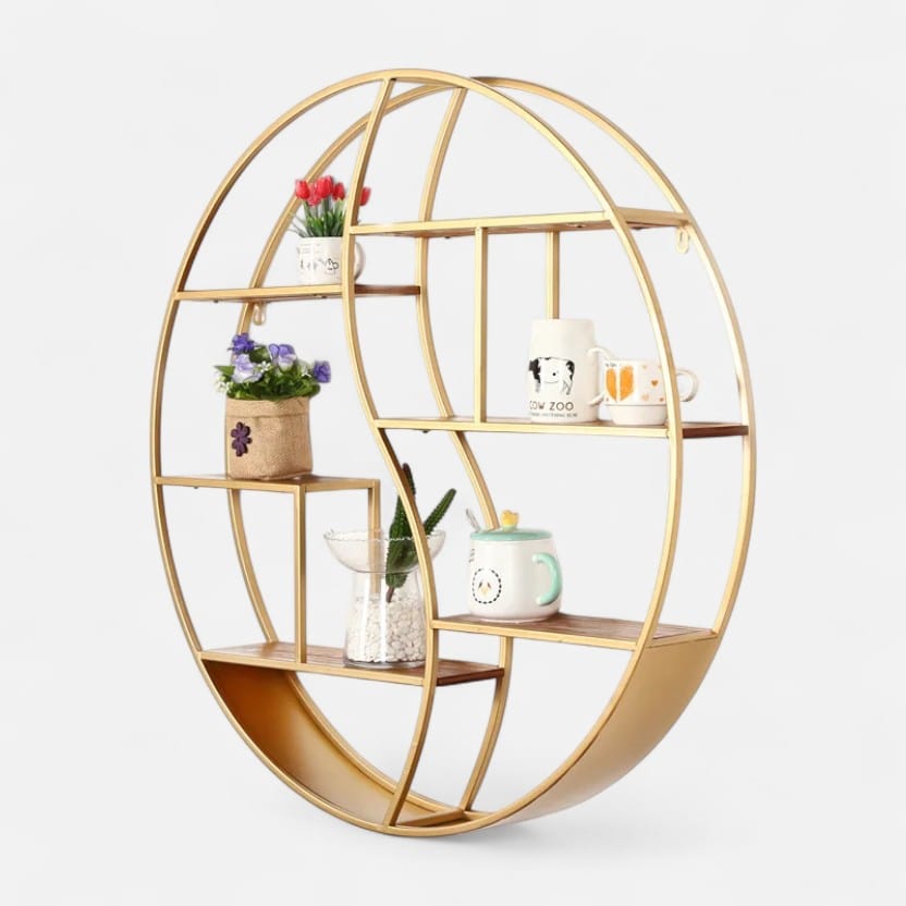 etagere murale metal rond