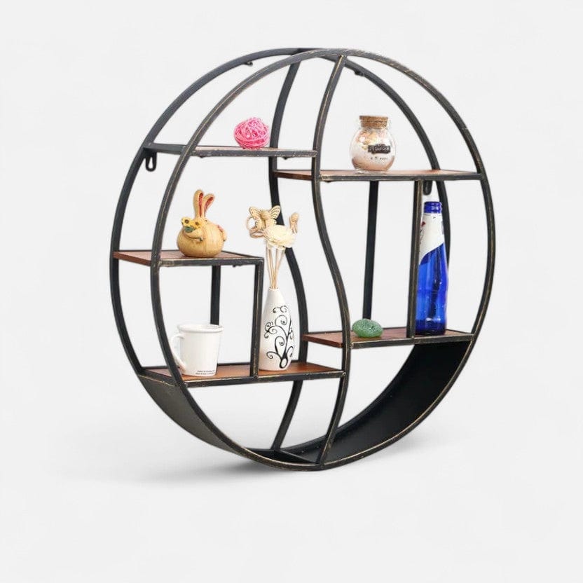 etagere murale metal rond