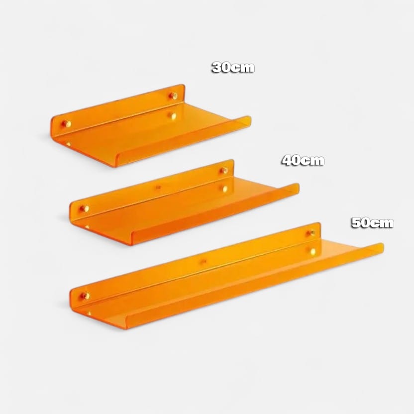 etagere murale plastique Lot de 3 / Installation par autocollant