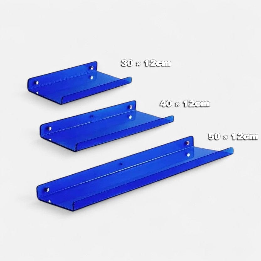 etagere murale plastique salle de bain  Lot de 3 / Installation par autocollant