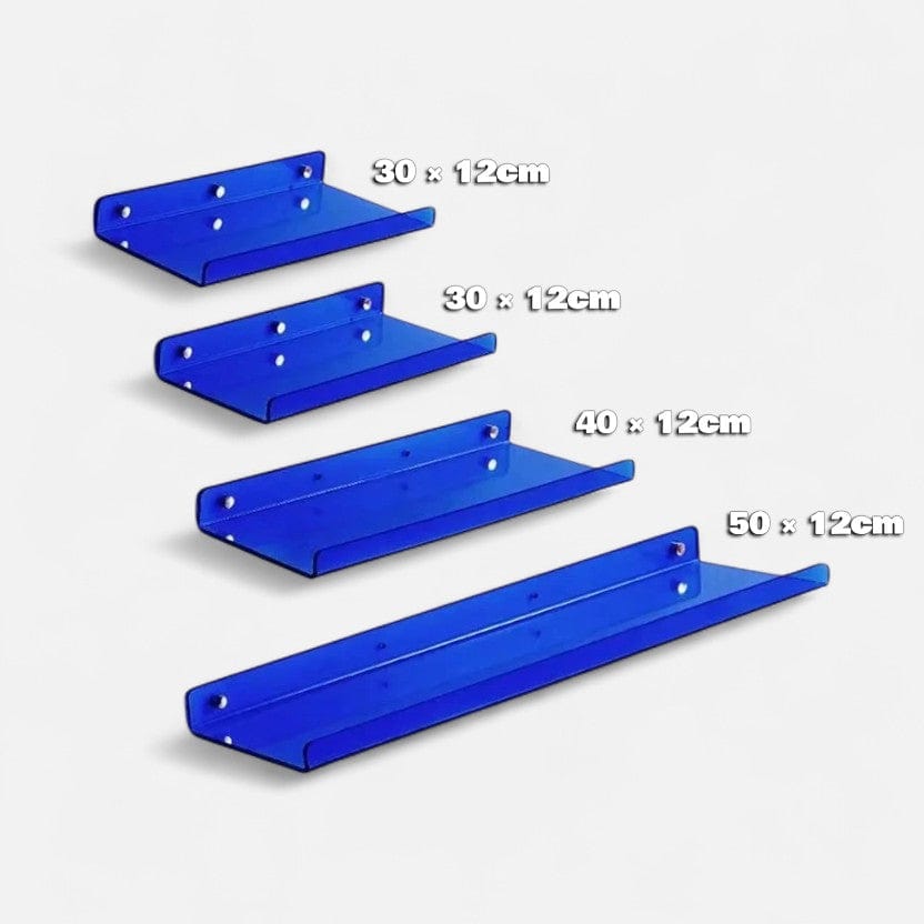 etagere murale plastique salle de bain  Lot de 4 / Installation par autocollant