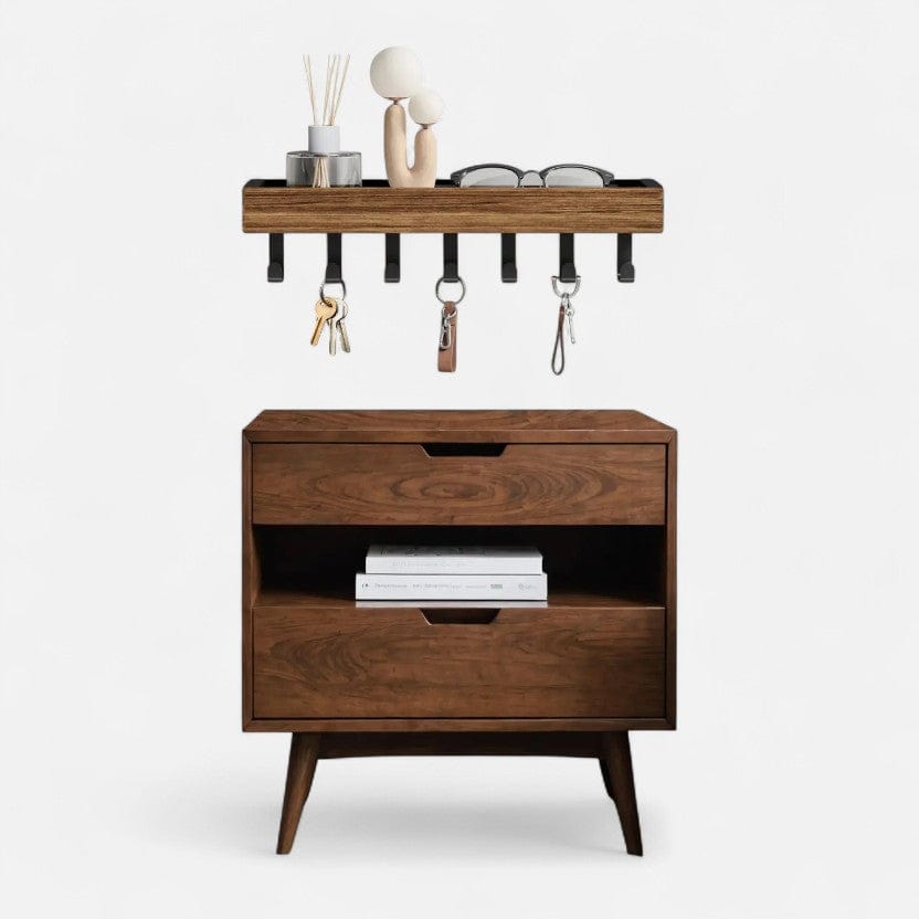 etagere murale porte manteau bois