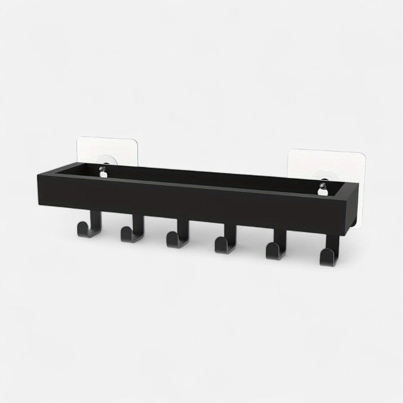 etagere murale porte manteau bois Noir