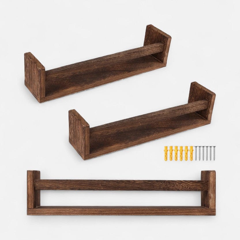 etagere murale présentoir Marron